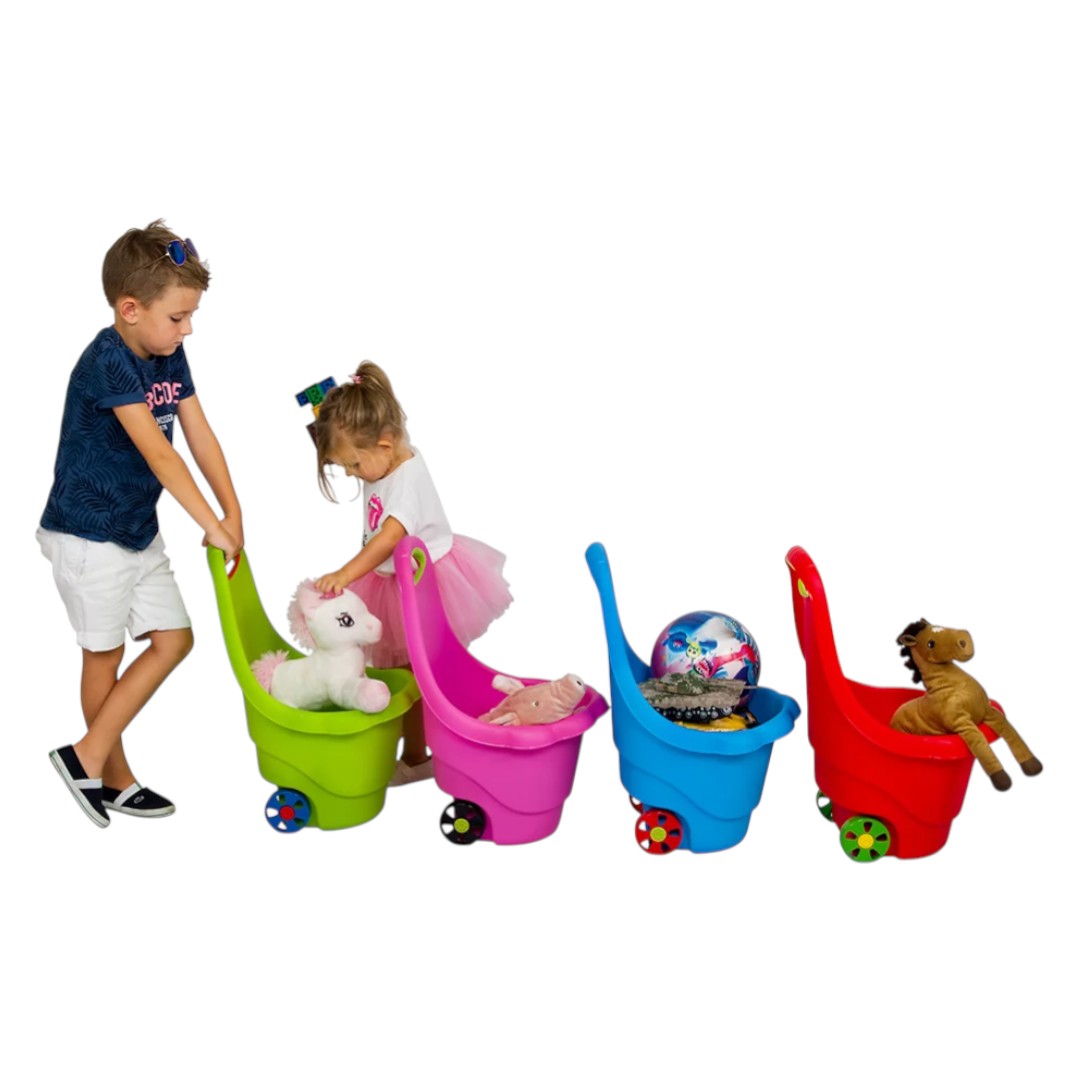 Контейнер дитячий для іграшок на колесах Синій – Опт/Роздріб - Зображення 6